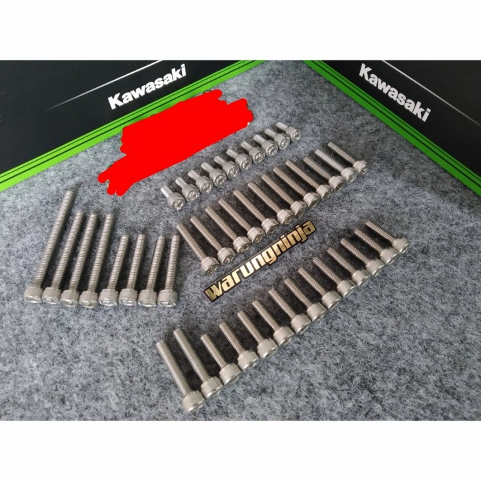 baut bak mesin Ninja R Ninja RR baut L stainless l NEW21