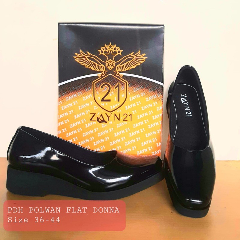 sepatu dinas PDH wanita flat donna