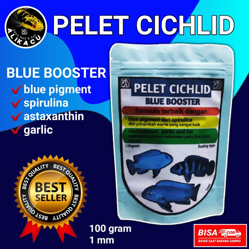 pelet ikan cichlid | BLUE BOOSTER FEED | pakan ikan siklid | makanan ikan cichlid