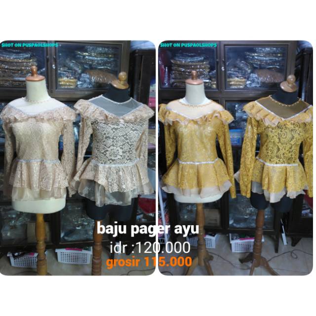 Kebaya pager ayu broklat kerah mutiara gold/ kebaya wisuda/ kebaya domas