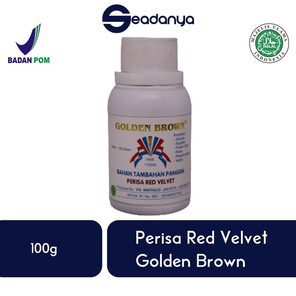 

Perisa Red Vekvet 100g - Golden Brown - Halal MUI & BPOM