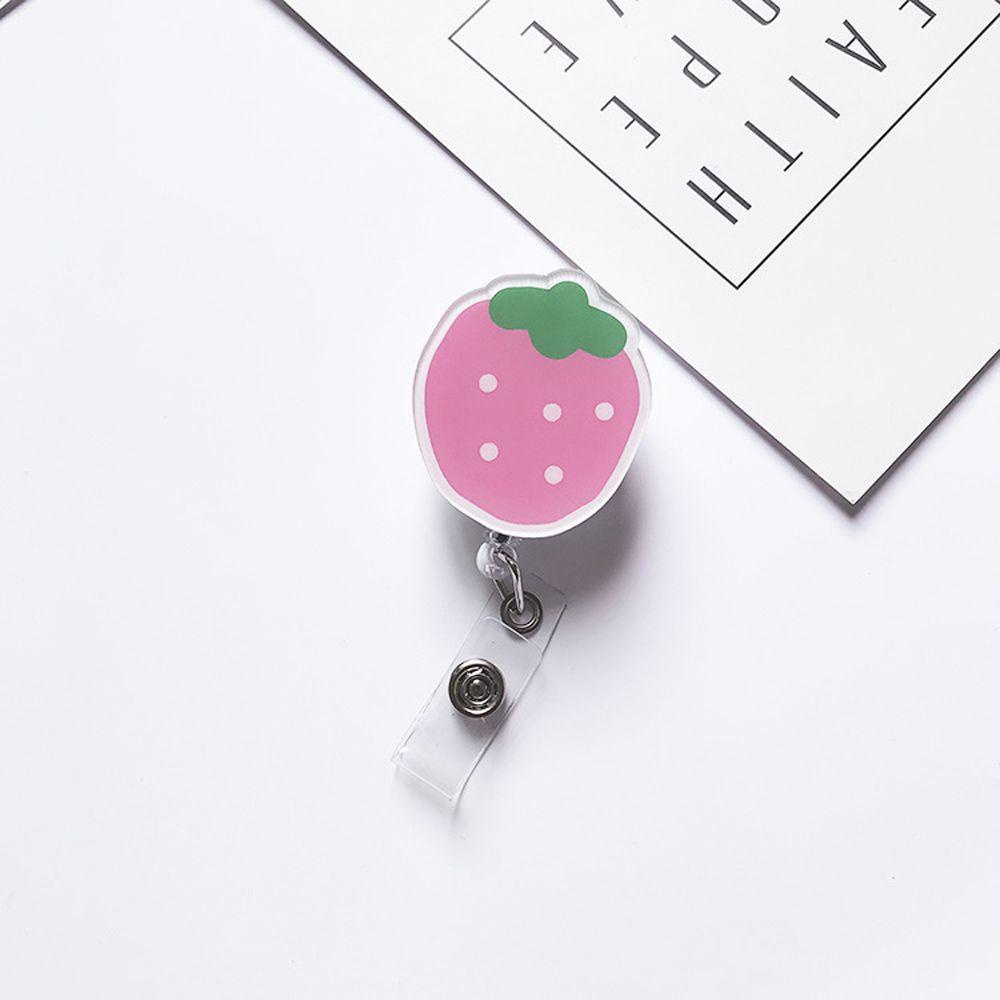 Nickolas1 Retractable Badge Reel Korea Bunga Lucu Gulung Klip Perawat Dokter Kartun Akrilik Name Card Holder