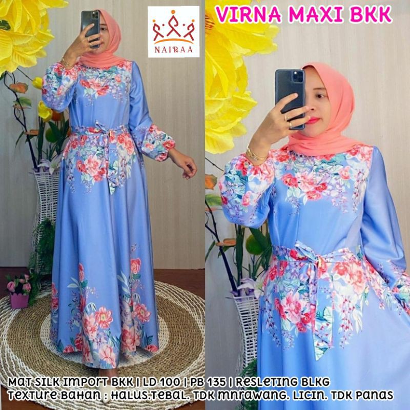 gamis import mewah banget bahan silk premium printing halus adem sedikit melar