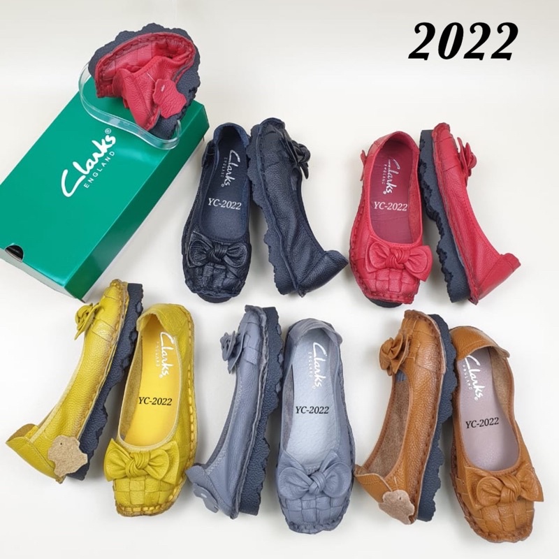 TERMURAH Sepatu Clarks Little Bow Flat YC-2022 / 9683 / Clark / sepatu kerja / Sepatu kantor kulit