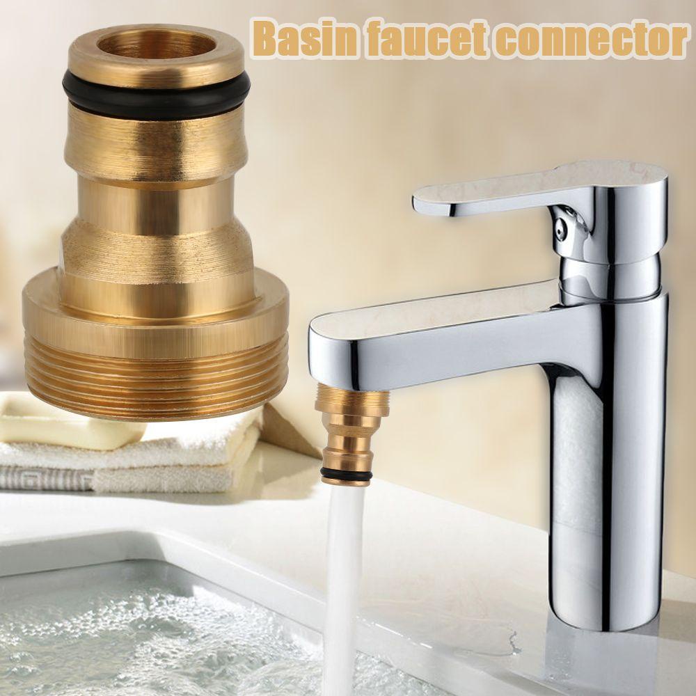 Preva Adaptor Selang Keran Selang Cuci Mobil Taman Rumah Kuningan Male Female Drat Praktis Faucet Converter