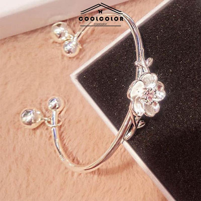 COD❤️Gelang Bell Pelajar Wanita Sederhana Pacar Pasangan  Hadiah Ulang Tahun Bunga Cherry Blossom Aksesoris Fashion Wanita Perhiasan Fashion Simple Murah