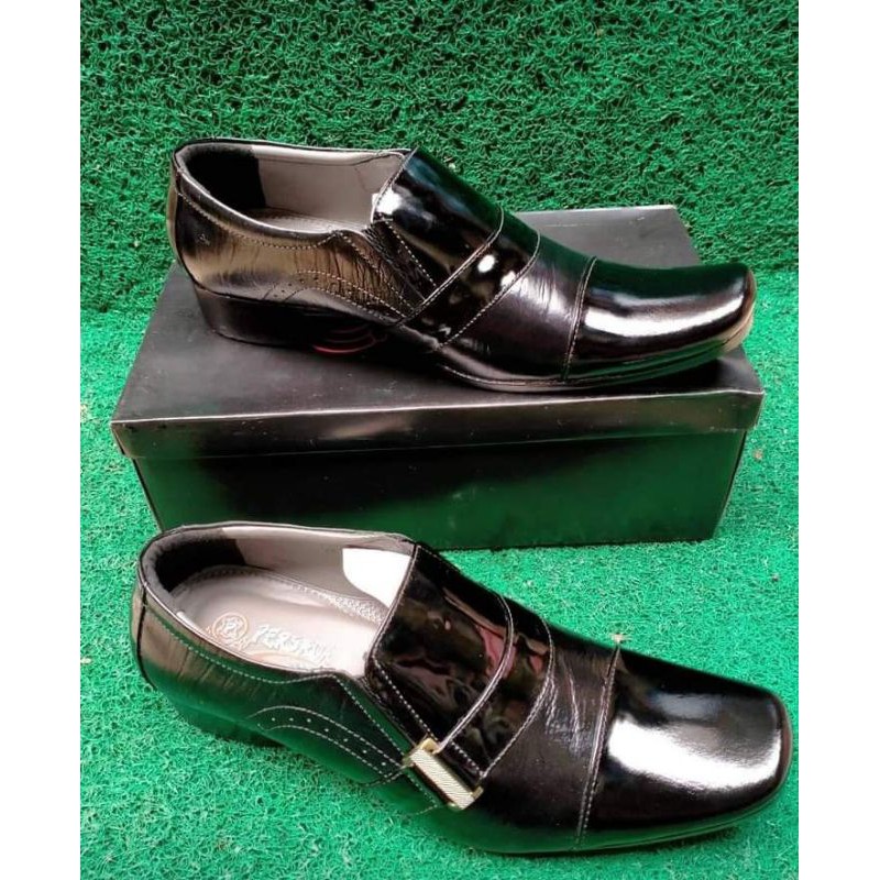COD...SEPATU PRIA PANTOPEL/KANTOR/PESTA 100%ASLI KULIT SERAT KAYU