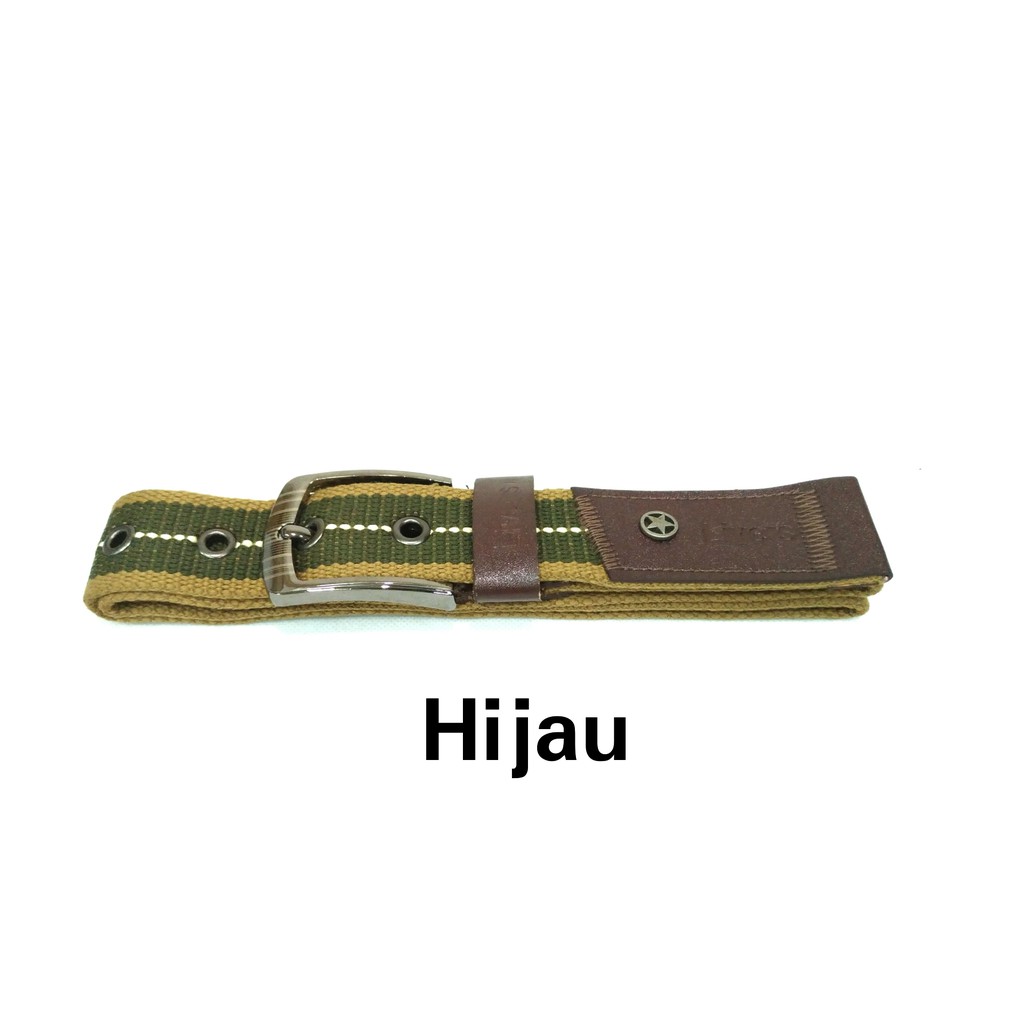 Ikat Pinggang Pria Asli Gesper Katun Laki Cowok Cowo Belt Impor Import Ori Sabuk Polos - KT-X5L