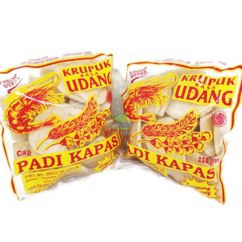  KERUPUK  UDANG  CAP PADI KAPAS 250 GRAM KHAS  CIREBON  