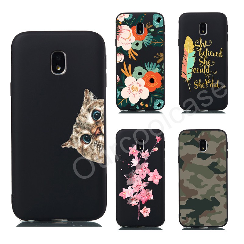 Samsung Galaxy J3 Pro 17 Soft Case Motif Kartun Warna Hitam Matte Phone Cover Jy Shopee Indonesia