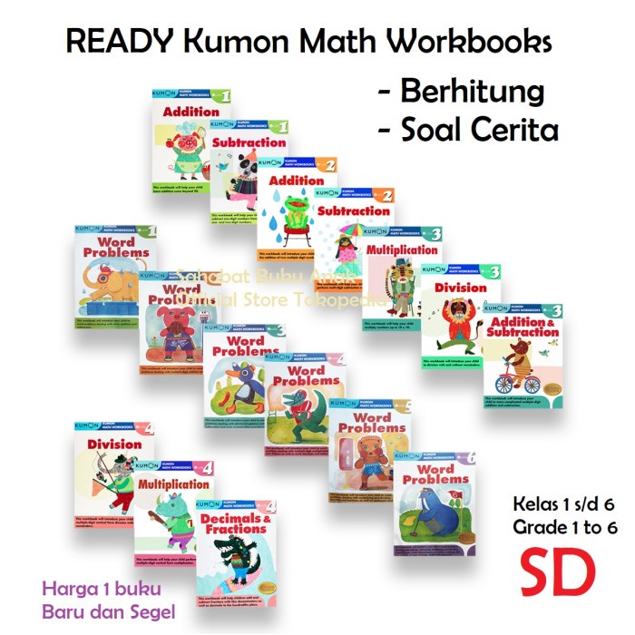 Kumon Math Workbooks Mathematics Reading Writing Buku Latihan Soal Sd Buku Import