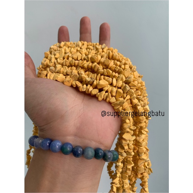 kerikil Batu alam yellow turquoise pirus kuning 1cm phyrus howlite