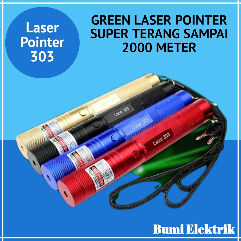 Green Laser Pointer 303 / Lampu Laser Hijau / Green Laser Pointer Jarak Jauh / Laser Hijau 303