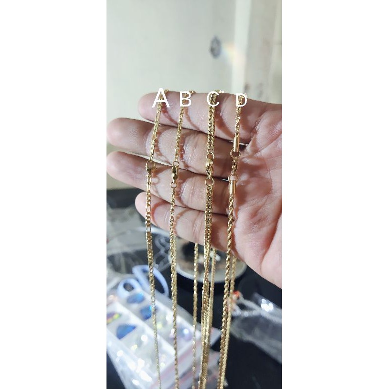 kalung titanium gold anti karat 60cm