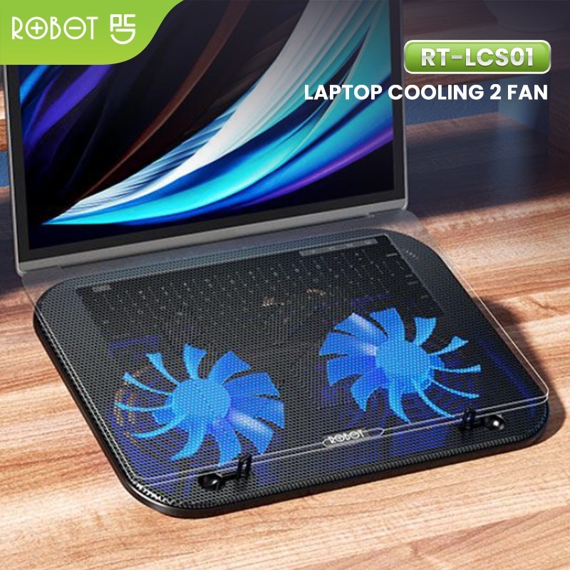 ROBOT RT-LCS01 COOLINGPAD KIPAS PENDINGIN DUDUKAN LAPTOP LED