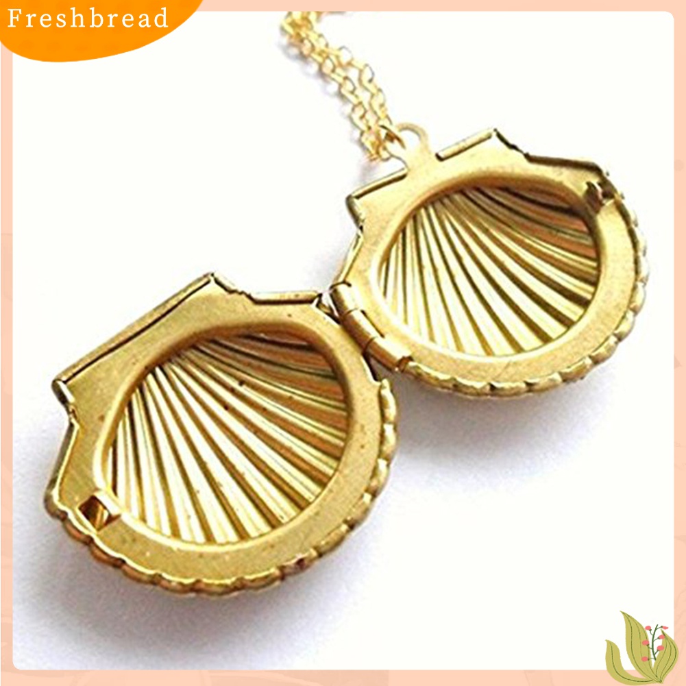 [TERLARIS]Women's Stylish Sea Shell Locket Pendant Alloy Chain Necklace Jewelry Gift