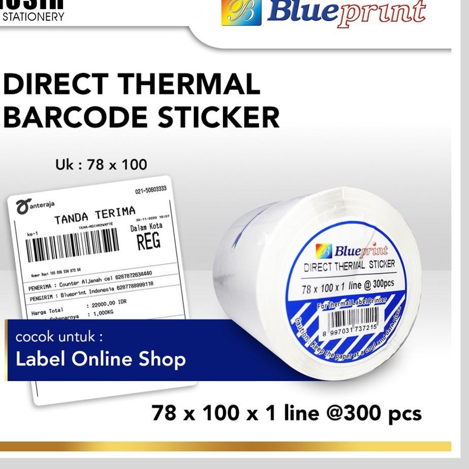 

Ready L6EZ0 78x100 Resi Label Pengiriman Kertas Thermal Sticker Barcode BLUEPRINT 300 Stiker Termal ≈ 80mm < A6 87 Best Product