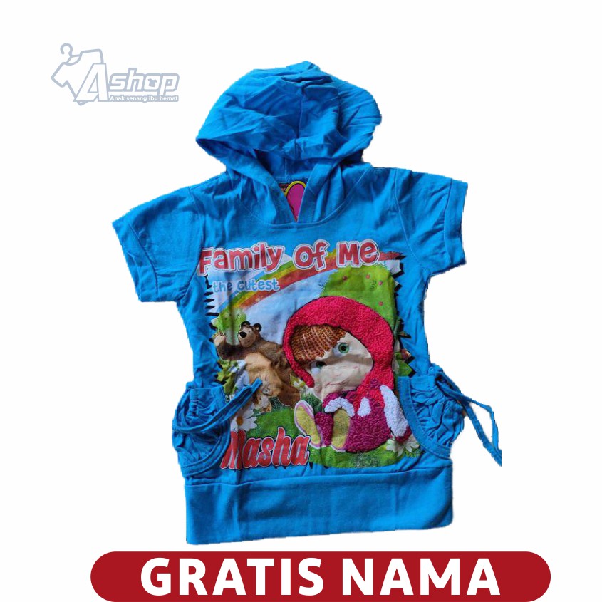 Baju Anak Masha And The Bear Bertopi