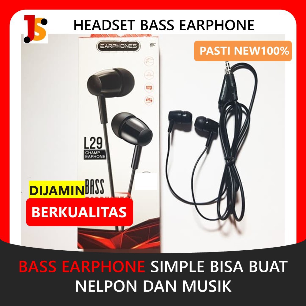 HEADEST MURAH BERKUALITAS HEDSET HP MIC EARPHONE BASS EARPONE MICROPHONE HETSET GAMING LUCU JS118