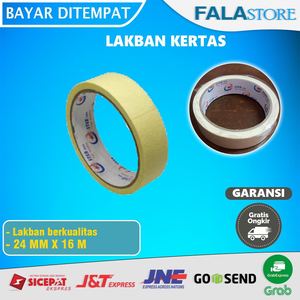 

Solasi Isolasi Lakban Solatip Seal Masking Tape Kertas Panjang 16 Meter Kuat Berkualitas