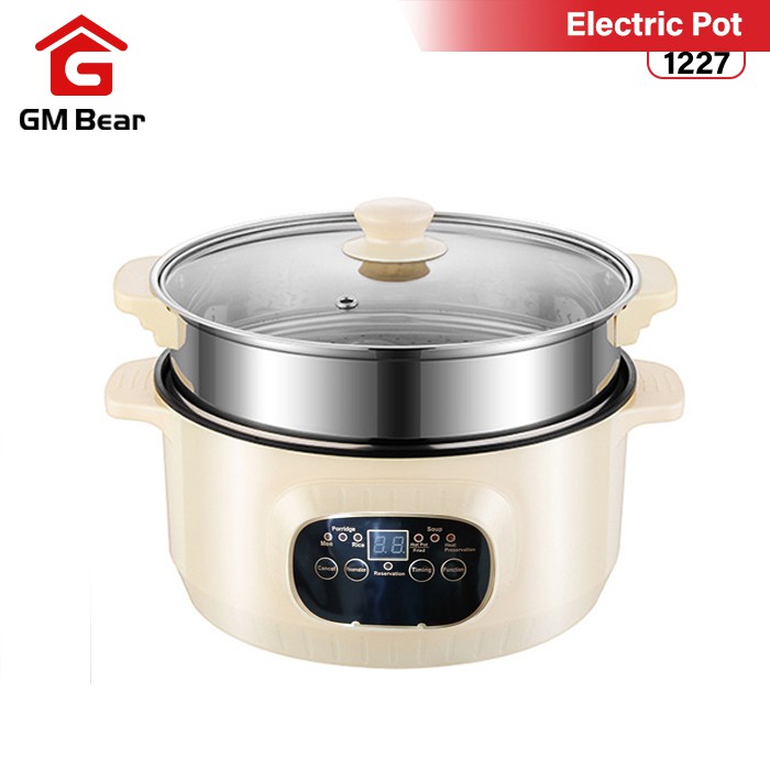 GM Bear Panci Listrik Serbaguna 22cm-Multifunction Electric Cooking Pot