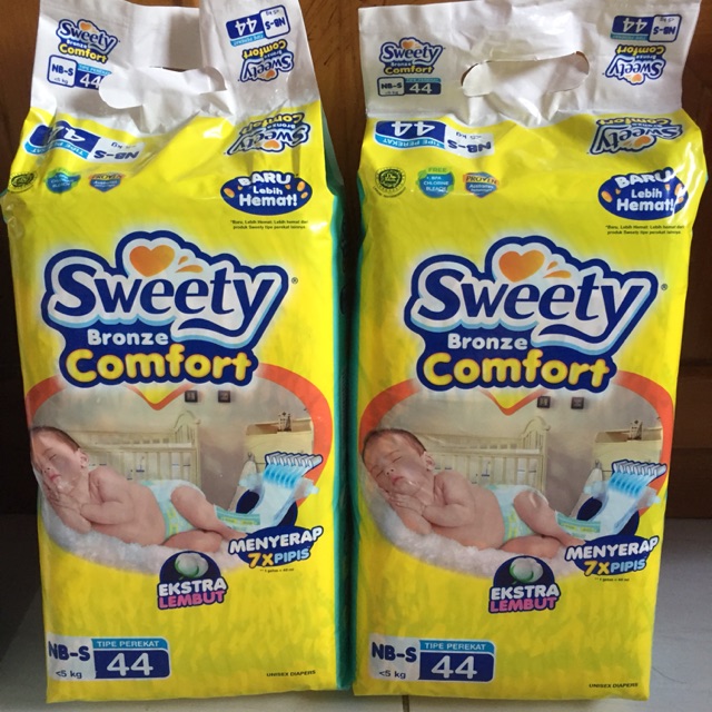 Sweety Bronze Comfort Pampers for New Born Isi 44 Pcs