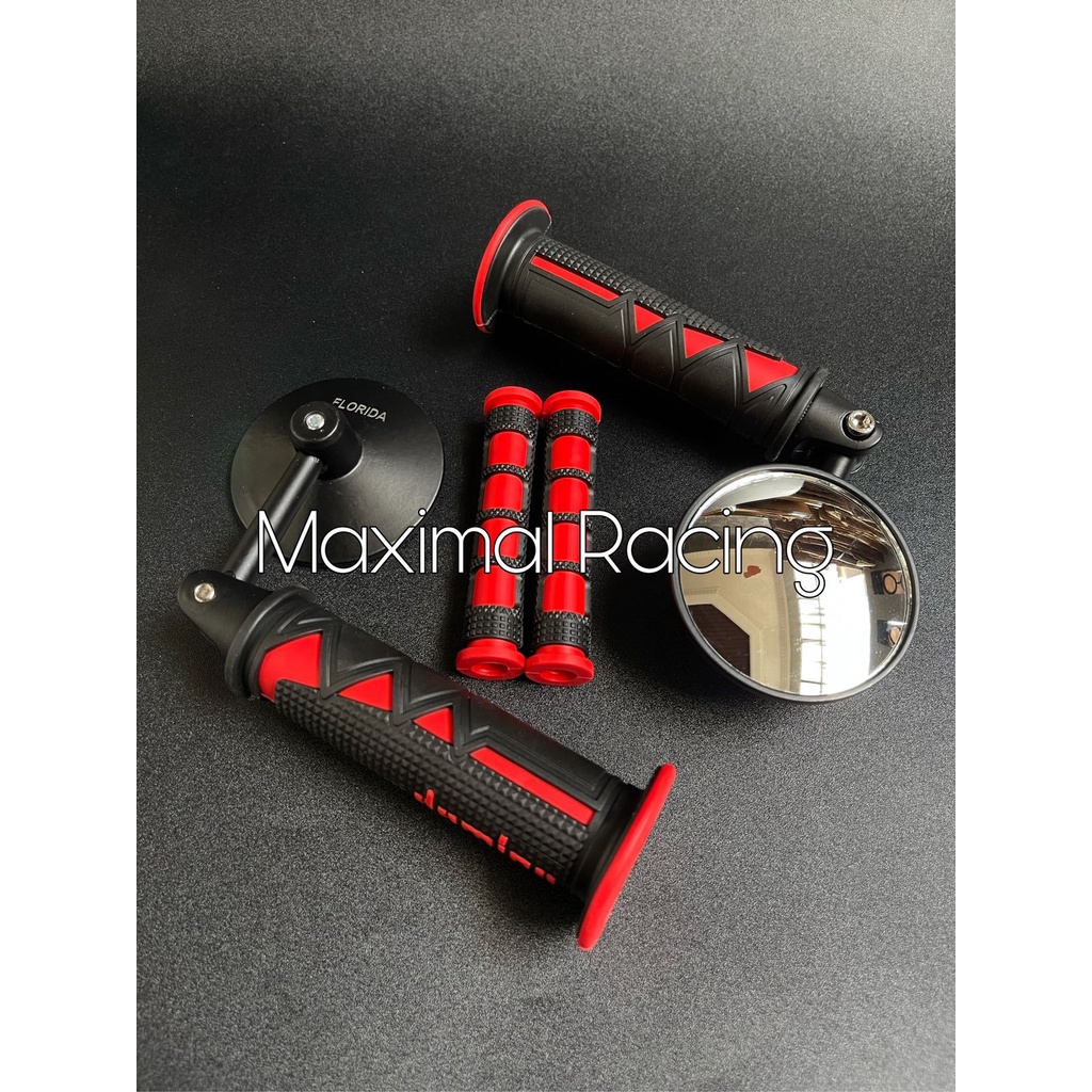 Paket Spion Jalu Bar End Plus Handgrip Plus Karet handle Universal Semua Motor