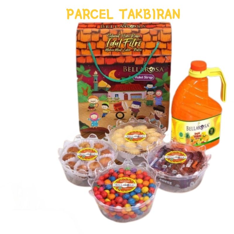 

parcel ramadhan / paket lebaran / parcel lebaran / parcel Idhul Fitri kue kering 4 toples dan sirup plus dus mewah lengkap