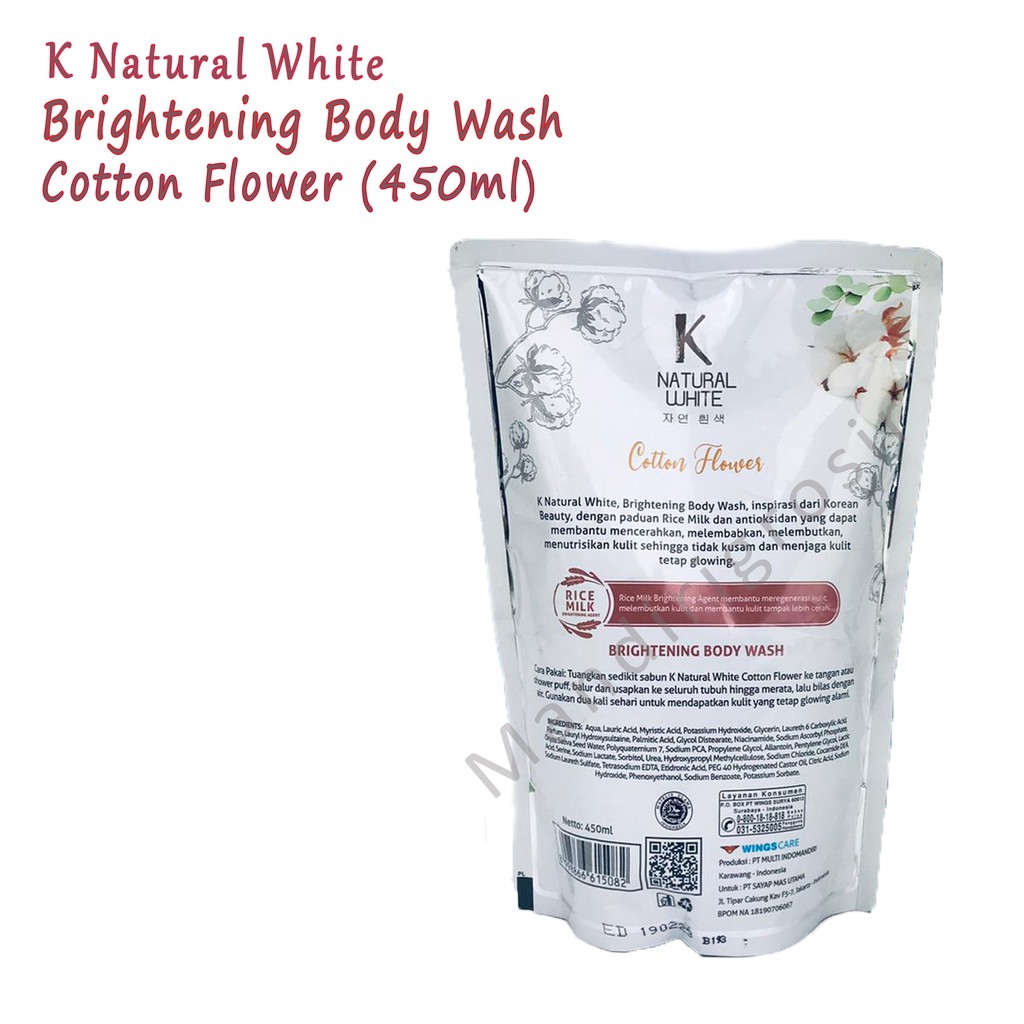 Brightening Body wash*K Natural White*sabun cair*Cotton Flower