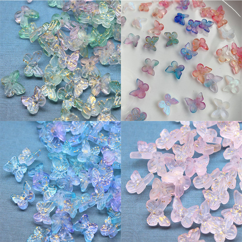 10PCS Frosted Butterfly Handmade DIY Nail Jewelry Tassel Making Materials