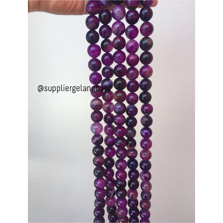 bahan batu kecubung 14mm amethyst aksesoris gelang kalung impor diy necklackle jewellry bracelet