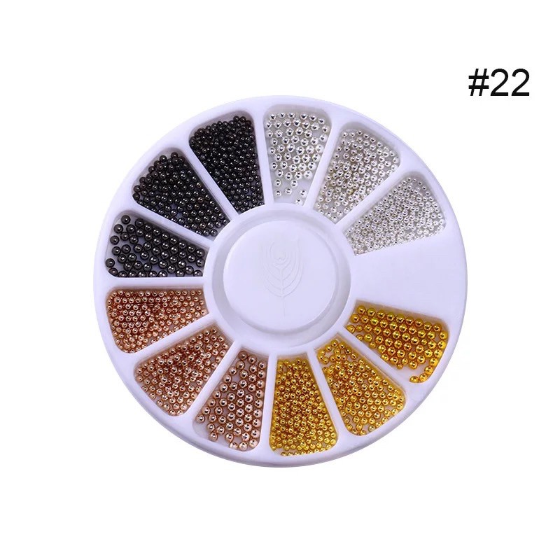 NAIL BEAD MULTICOLOR NAIL WHEEL ACC NAILART BEADS MIX SIZED / biji bead nailart warna warni