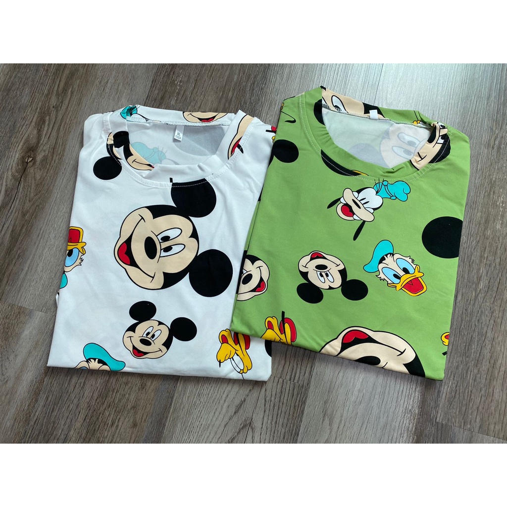 Oversize Tee Tshirt Model Longgar Untuk Wanita Motif Mickey Mouse Besar