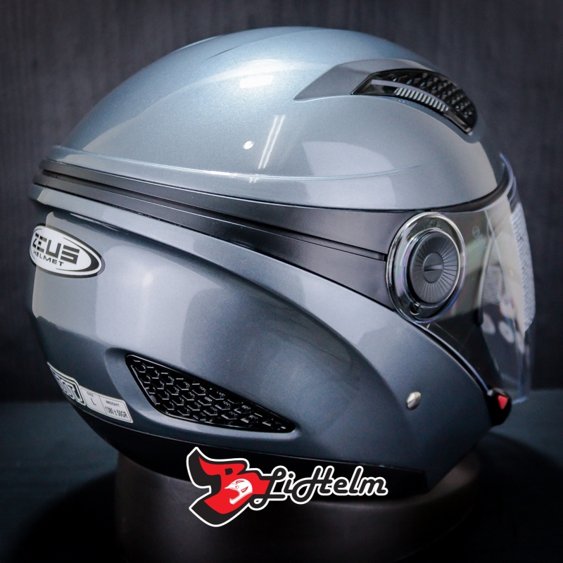 HELM ZEUS ZS 610 TITANIUM | ZS-610 HALF FACE HELMET SNI | DOUBLE VISOR-3