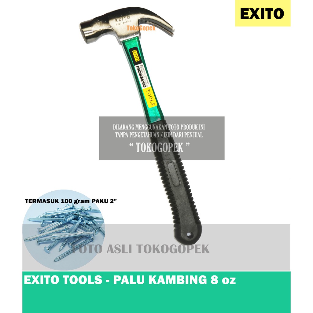 EXITO PALU KAMBING 0.25kg - IRON CLAW HAMMER 8 oz - GAGANG FIBBER