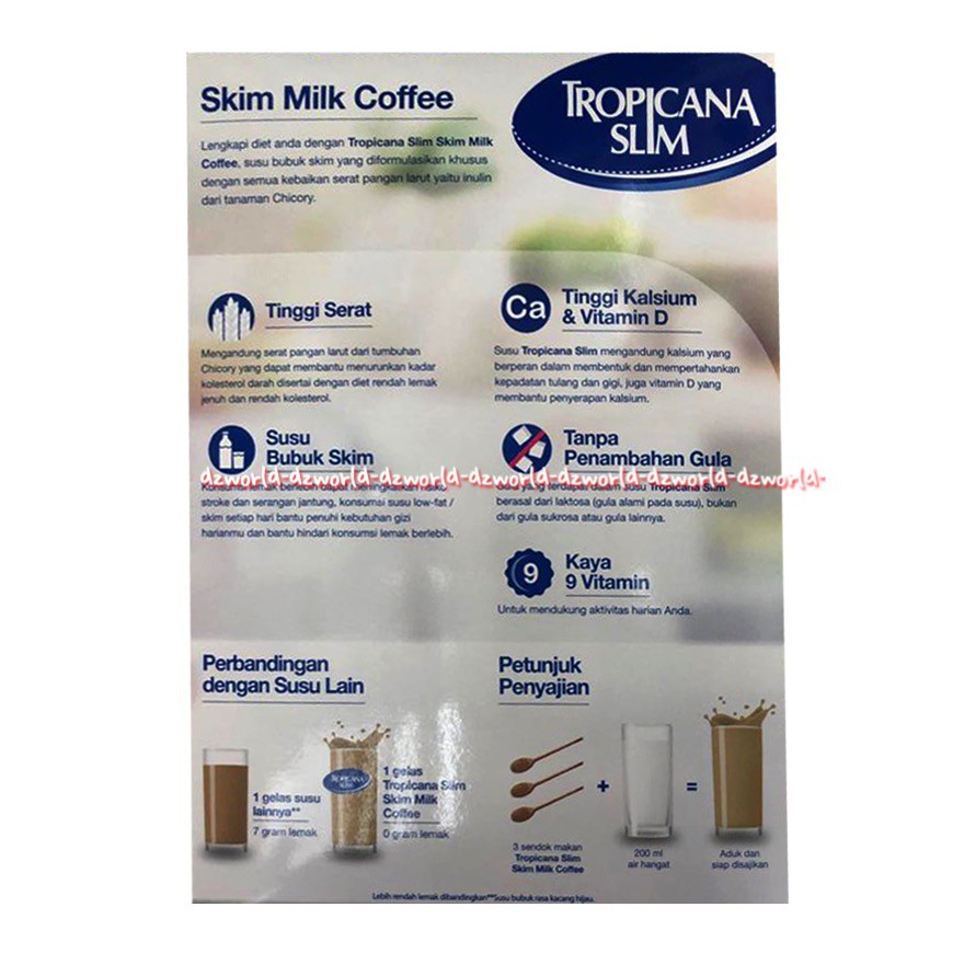 Tropicana slim low fat milk 500gr coffee Susu TropicanaSlim Rasa Kopi Cofee