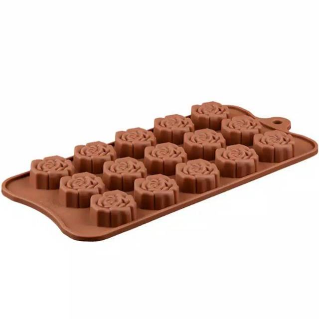 Cetakan Silikon Mawar Coklat Puding Rose Silicone Mold