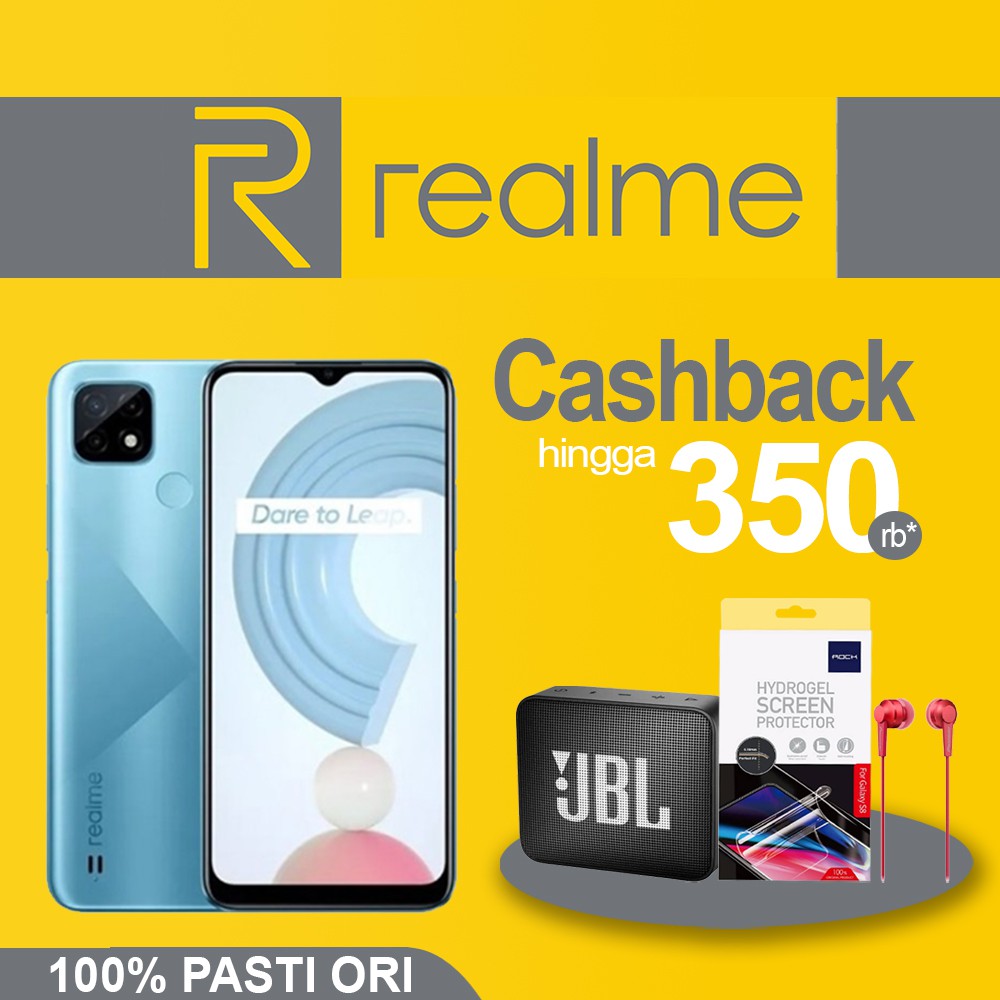 Realme C21 3/32GB C21 4/64GB Realme Hp C21 Garansi Resmi - Hitam