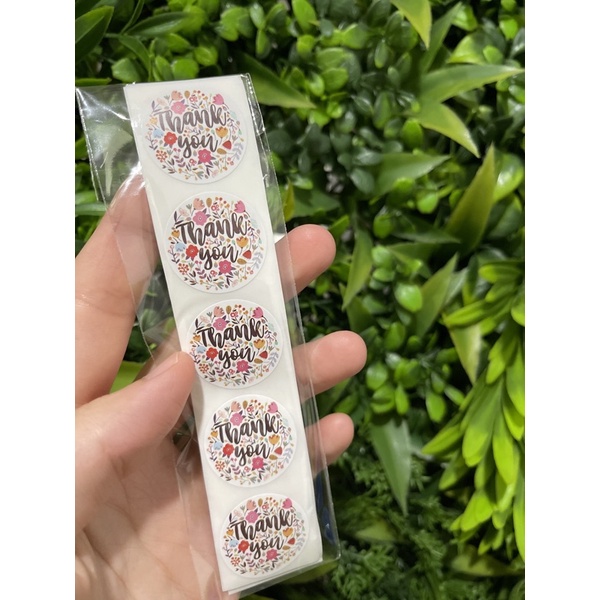 (50pcs) Stiker Thank You Bulat size 2,5cm / Thank You stickers Olshop etc-Full of flower50pcs