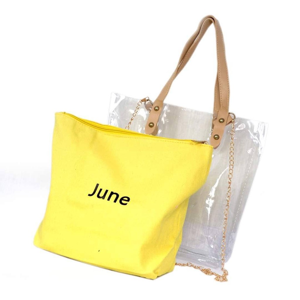 Tote bag JUNE transparan fotografi versi korea TM-3002