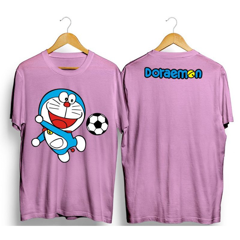 Baju Tshirt Kaos Distro Murah Fashion Cowok/Cewek Dewasa Doraemon Seccor Pink