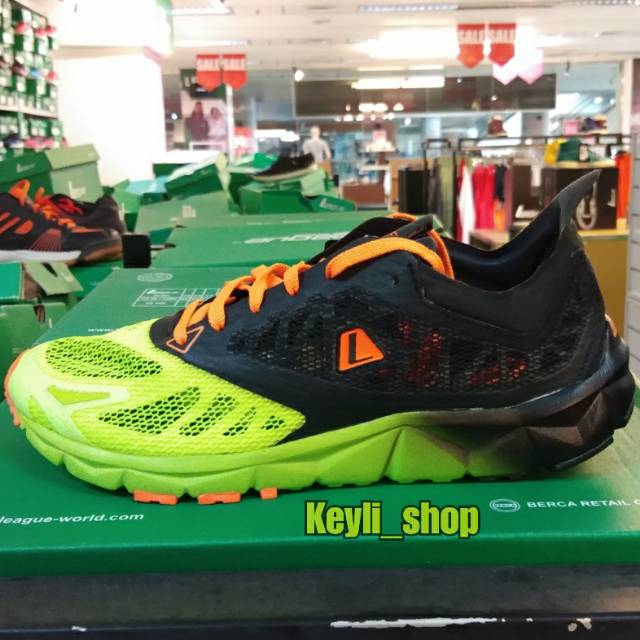 Sepatu League Volans 2.5 M Black Running Shoes Cowo Sneakers Pria Hitam Kuning Original Murah Promo 