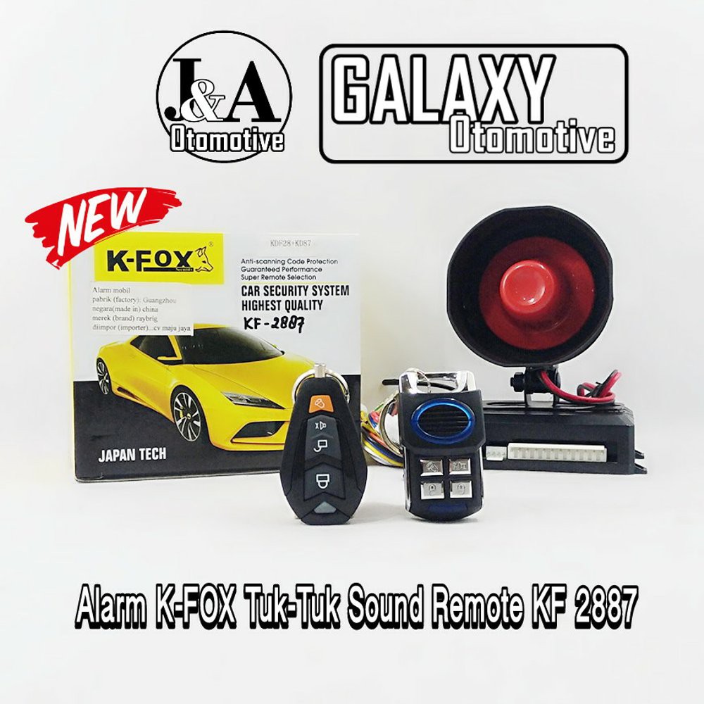 Alarm Mobil K-FOX
Universal Car Type with Tuk-Tuk Sound
2Remote Beda Model
Premium Type