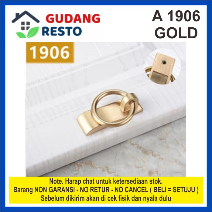 HANDLE BESI GOLD KETUK PINTU / KNOK-KNOK EMAS TARIKAN PULL KNOB KNOP LACI LEMARI