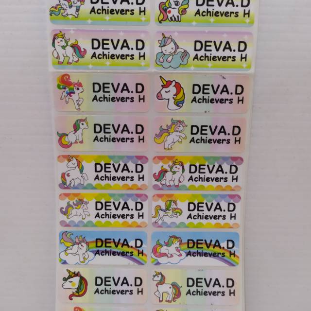 

Label Nama Waterproof (Unicorn)