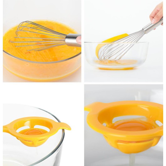 WHISK WHISKER WHISKTULA SPATULA STAINLESS EGG SEPARATOR SET / WHISK BESAR KECIL / EGG SEPARATOR