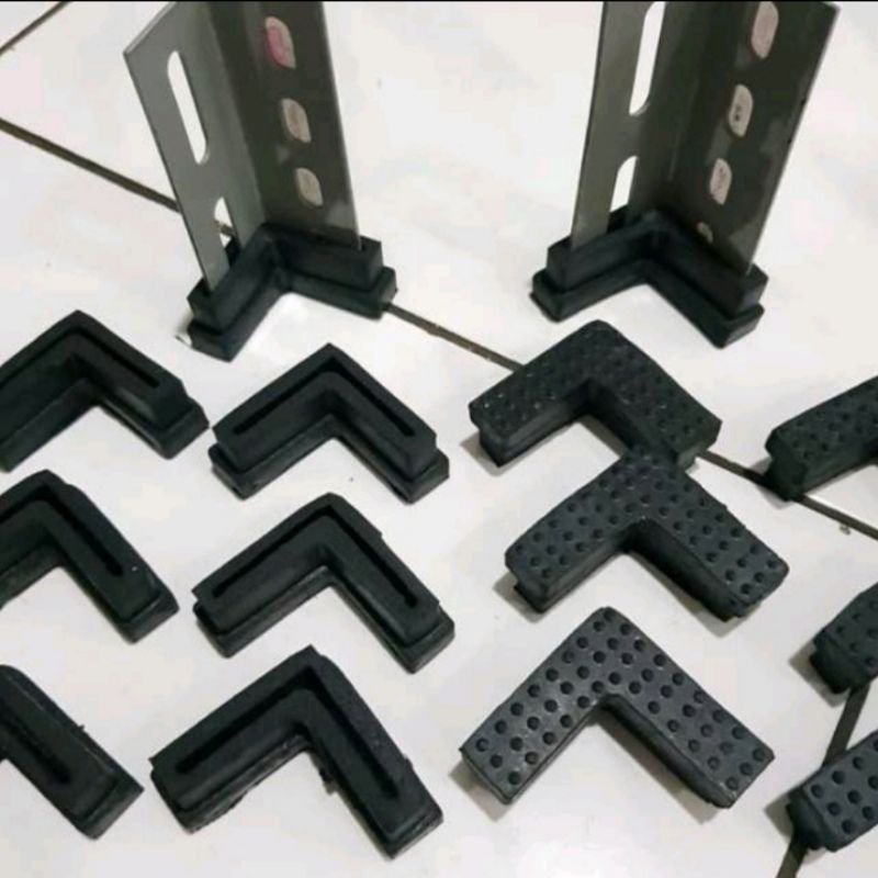 karet kaki besi siku lubang/alas kaki karet besi siku