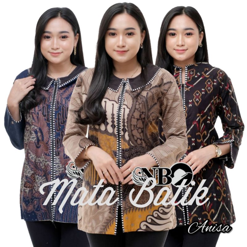 Samhadi Batik Blouse Batik Blus kerja ukuran M L XL XXL Atasan Batik Atasan Wanita Grosir Murah