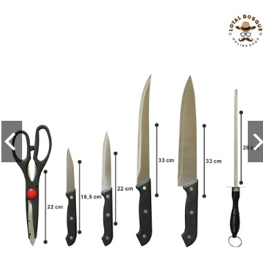 Pisau Dapur / Talenan Full Set / Kitchen Knife / Set Pisau Dapur Murah / Pisau Dapur Lengkap 7in1