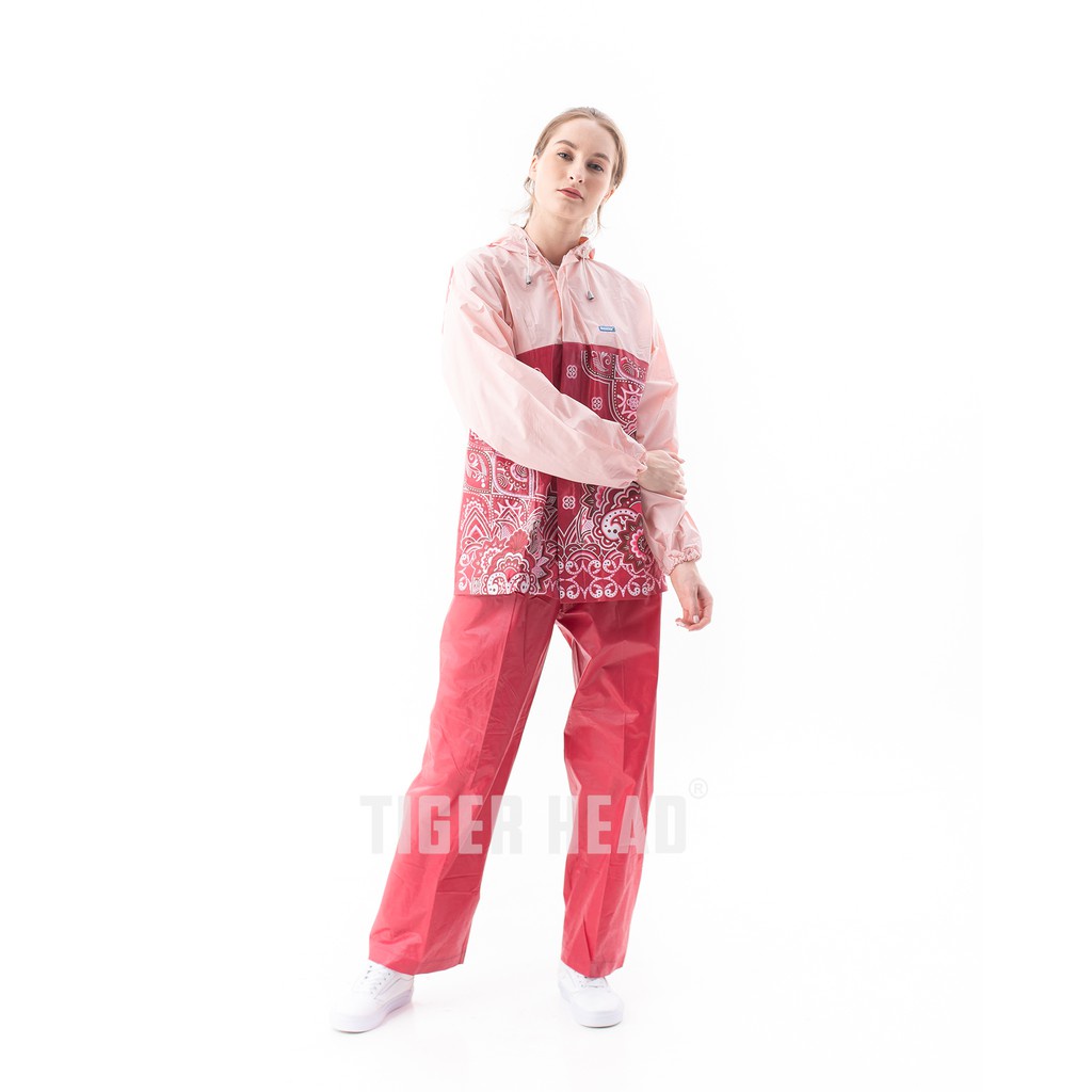 Jas Hujan RAIN CITY BATIK SEKAR 69132 Setelan Pria Wanita Dewasa Motif Mantel Tebal Stelan Keren Mod